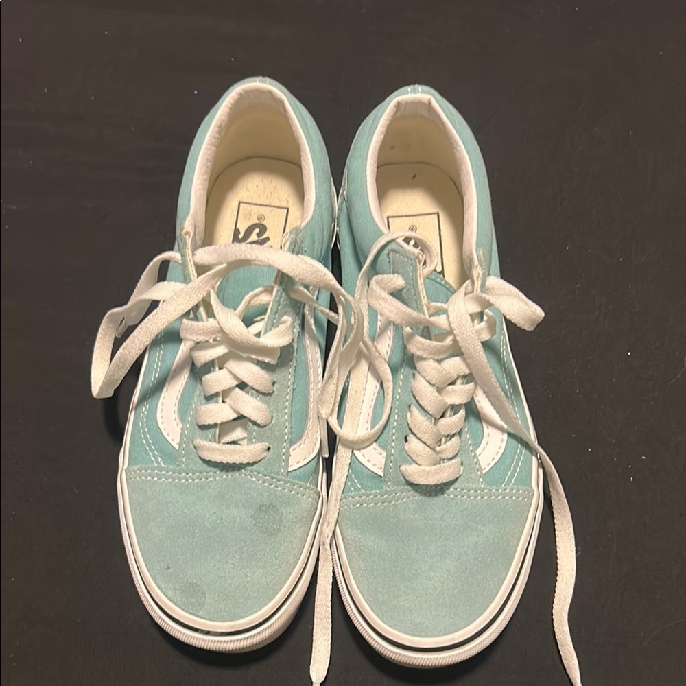 Vans Aqua and White Classic Sneakers